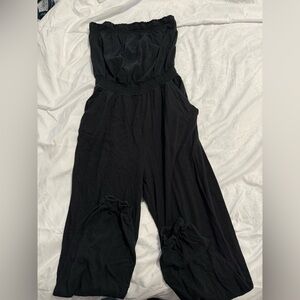 Aerie Black Strapless Jumpsuit